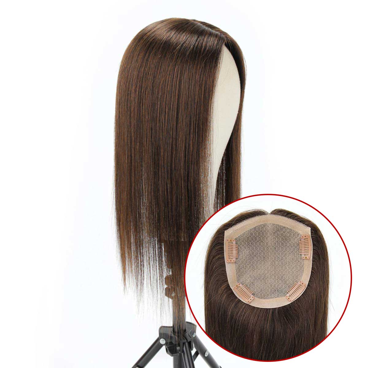 TUW19 Clip in Silk Topper | Hair Topper for Women
