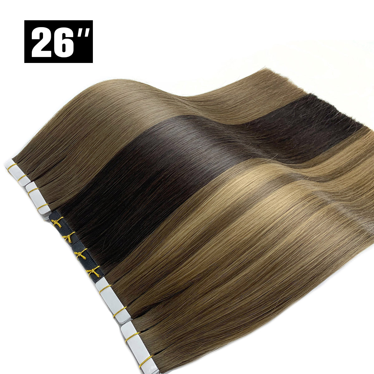 26'' Tape In Hair Extensions | 33+ Colors | Virgin Cuticle Remy Human Hair |