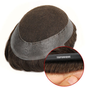 TUL06 Haarsystem für Männer | Hybridbasis aus Spitze und PU-Umrandung für einfache Pflege und hohe Atmungsaktivität