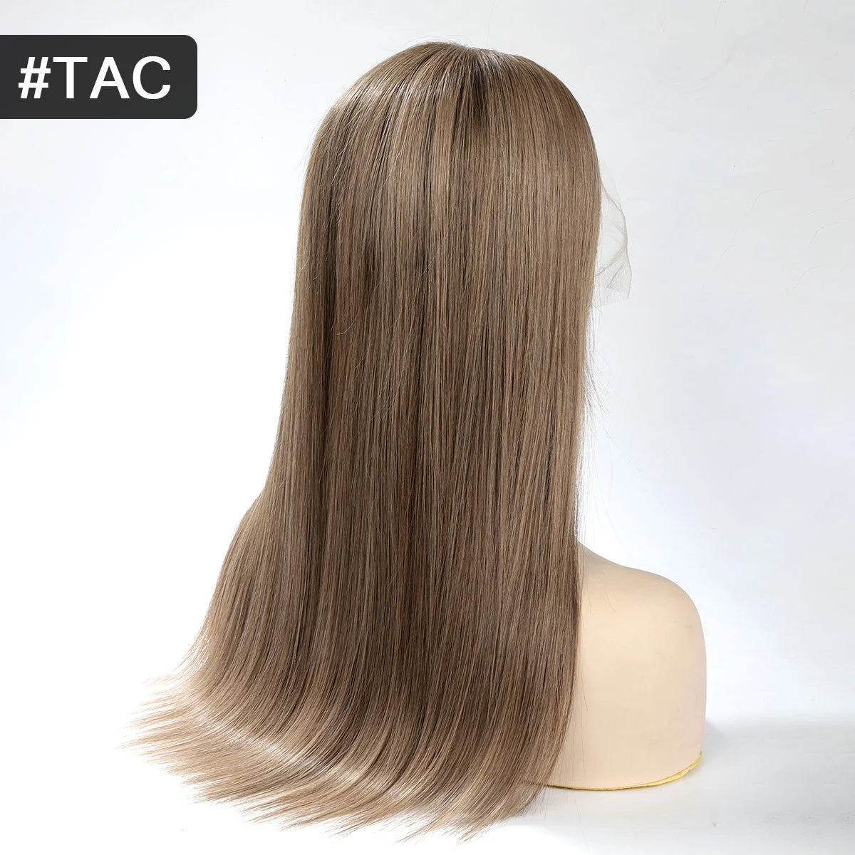 06 #TAC 18″ TUW41 Real Human Hair Topper for Women, Lace Top and Front with Back Hair Weft, Hair Topper Without Clips with Combs and Adjustable Nape Securing Band for a Secure, Comfortable Fit