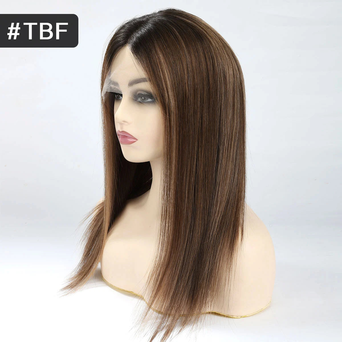 10 #TBF 18″ TUW41 Real Human Hair Topper for Women, Lace Top and Front with Back Hair Weft, Hair Topper Without Clips with Combs and Adjustable Nape Securing Band for a Secure, Comfortable Fit