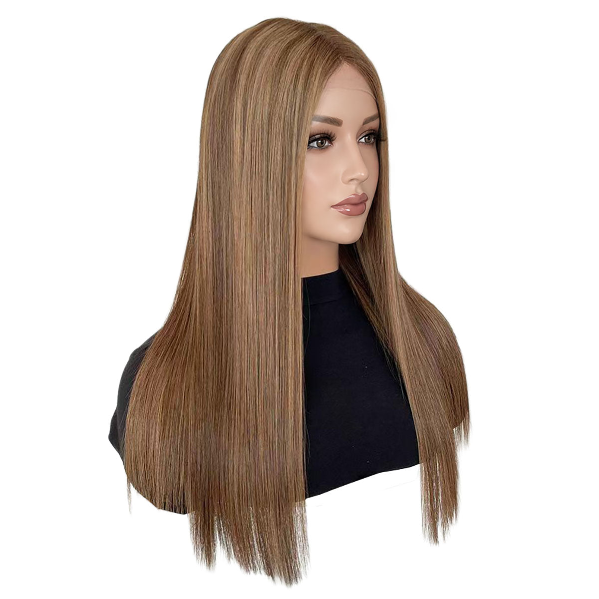Ashy_Light_Brown #Ashy Light Brown TUWG06 Swiss Lace Front Wigs | Rooted and Mixed Blonde Wig