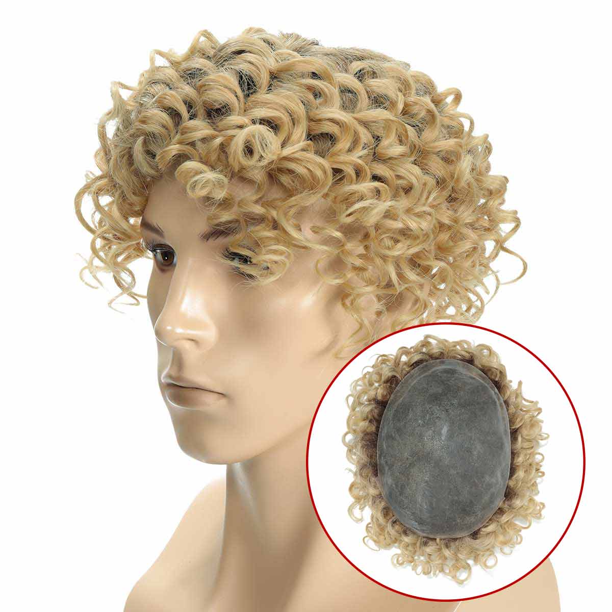 TMCM635Men_sCurlyHairToupee_5 TMCM635 Men's Curly Hair Toupee | Human Hair PU Hair System