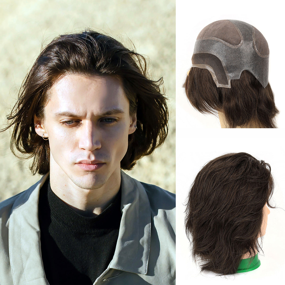 TUG01 Clearance TUG01 Mono Top with Skin and Lace Men’s Wig