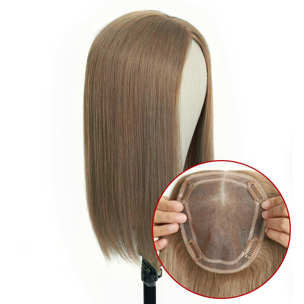 TUW09VR 5.5X6" Mono Topper Wig | Chinese Virgin Human Hair Topper