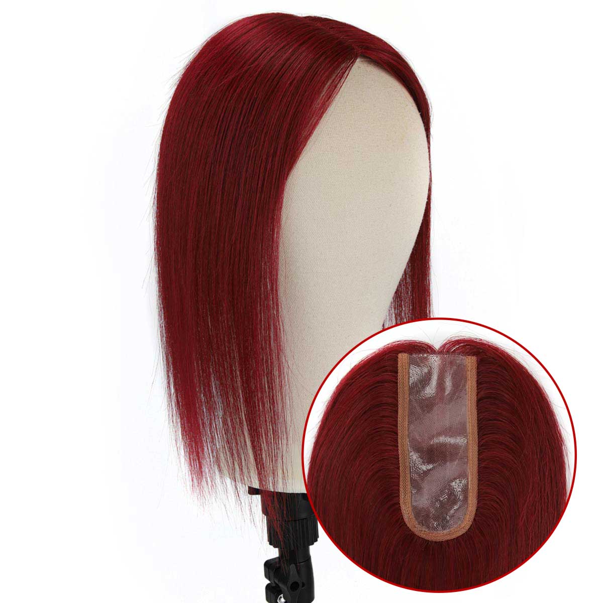 TUW22 Cherry Red Hair PU Topper | Women's Hair Pieces for Thinning Hair