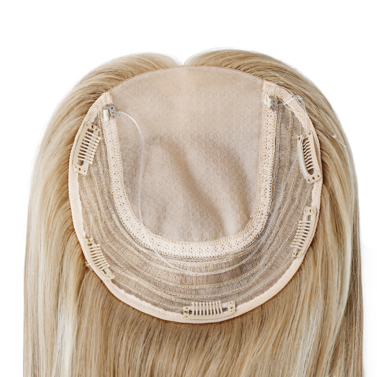 TUW29_T8A TUW29 Silk Base Human Hair Topper | Hair Topper for Thinning Hair
