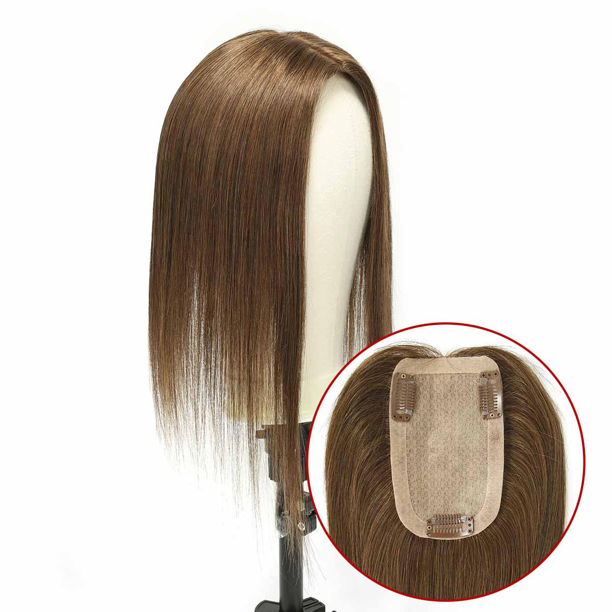 TUW30 Silk Injection Clip in Hair Topper | Realistic Human Hair Topper