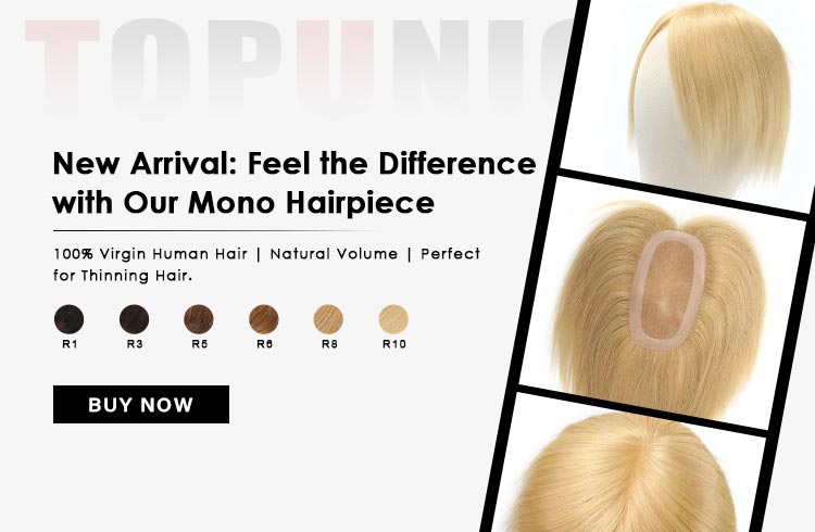 New Arrival: Feel the Differencewith Our Mono Hairpiece--100% Virgin Human Hair | Natural Volume | Perfect for Thinning Hair