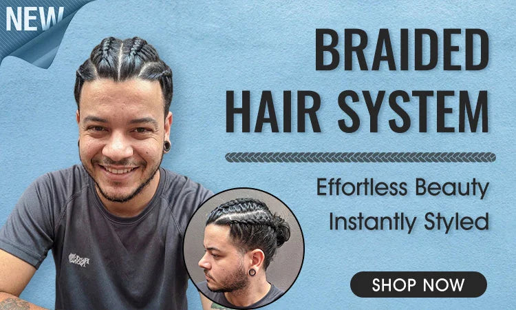 TUCM5162 Cornroe Braids for Men | Men's Lace Front Wig