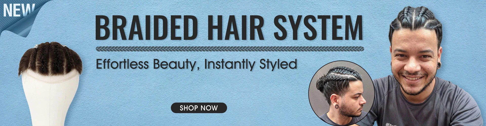 TUCM5162 Cornroe Braids for Men | Men's Lace Front Wig