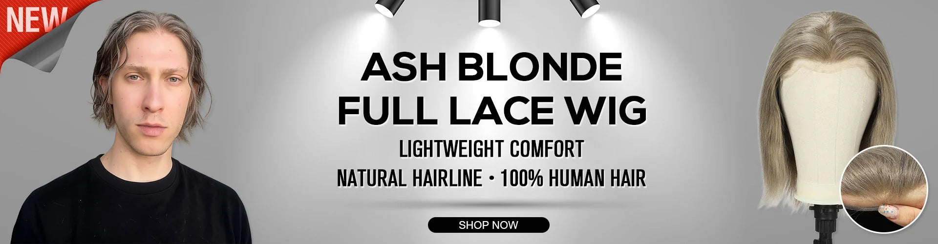 TMCM642 Men's Full Lace Wigs | Ash Blonde Lace Wig