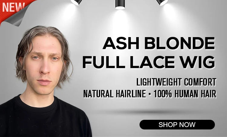 TMCM642 Men's Full Lace Wigs | Ash Blonde Lace Wig