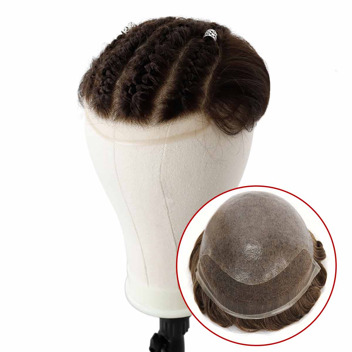 TUCM5162 Cornroe Braids for Men | Men's Lace Front Wig