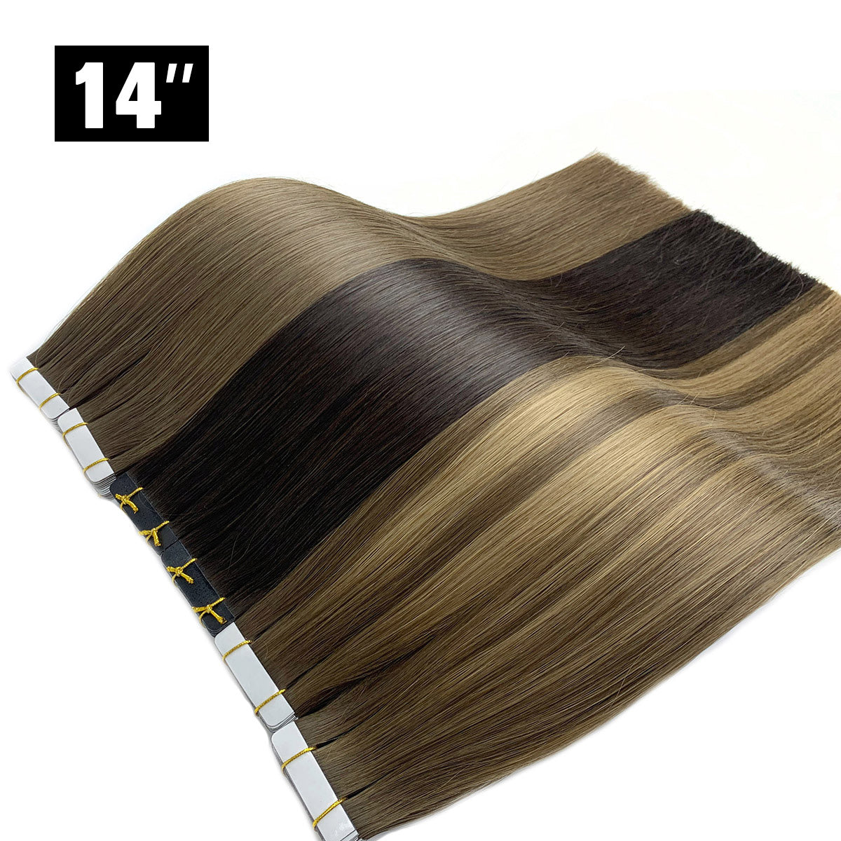 14'' Tape In Hair Extensions | 33+ Colors | Virgin Cuticle Remy Human Hair | Customizable