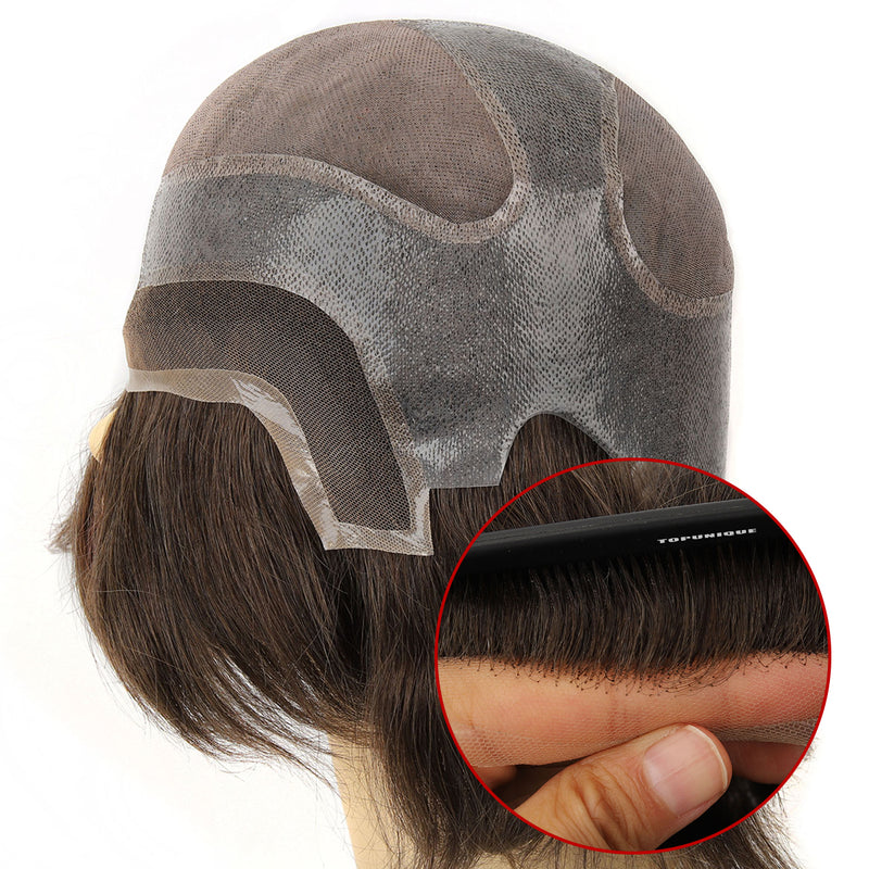 tug01_gp240909_01 TUG01 Men’s Wig | Mono Top & Back with Skin and Lace Front | Custom Fit