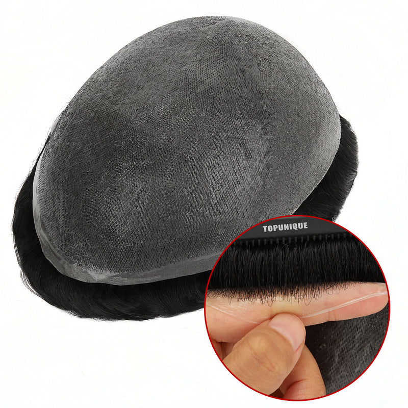 tus01_gp240902_01 TUS01 0.04mm Poly Skin Hair System | Super Realistic Hairline Human Hair Toupee