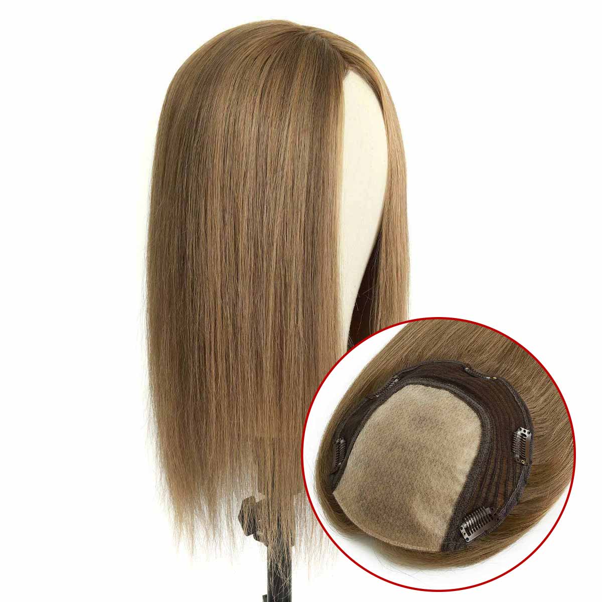 TUW29 Injection Silk Base Human Hair Topper | Hair Topper for Thinning Hair