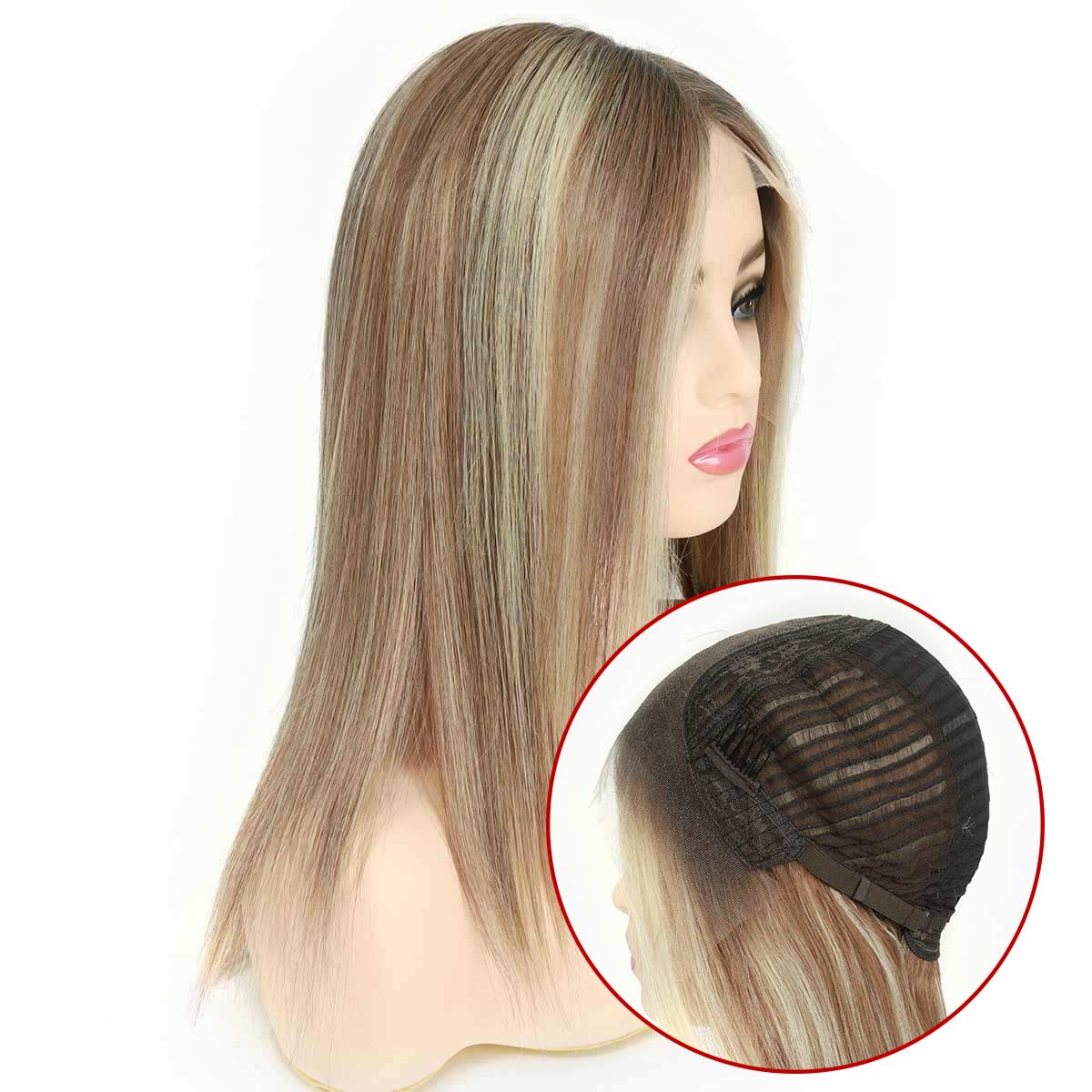 TUWG06 Swiss Lace Front Wigs | Rooted and Mixed Blonde Wig