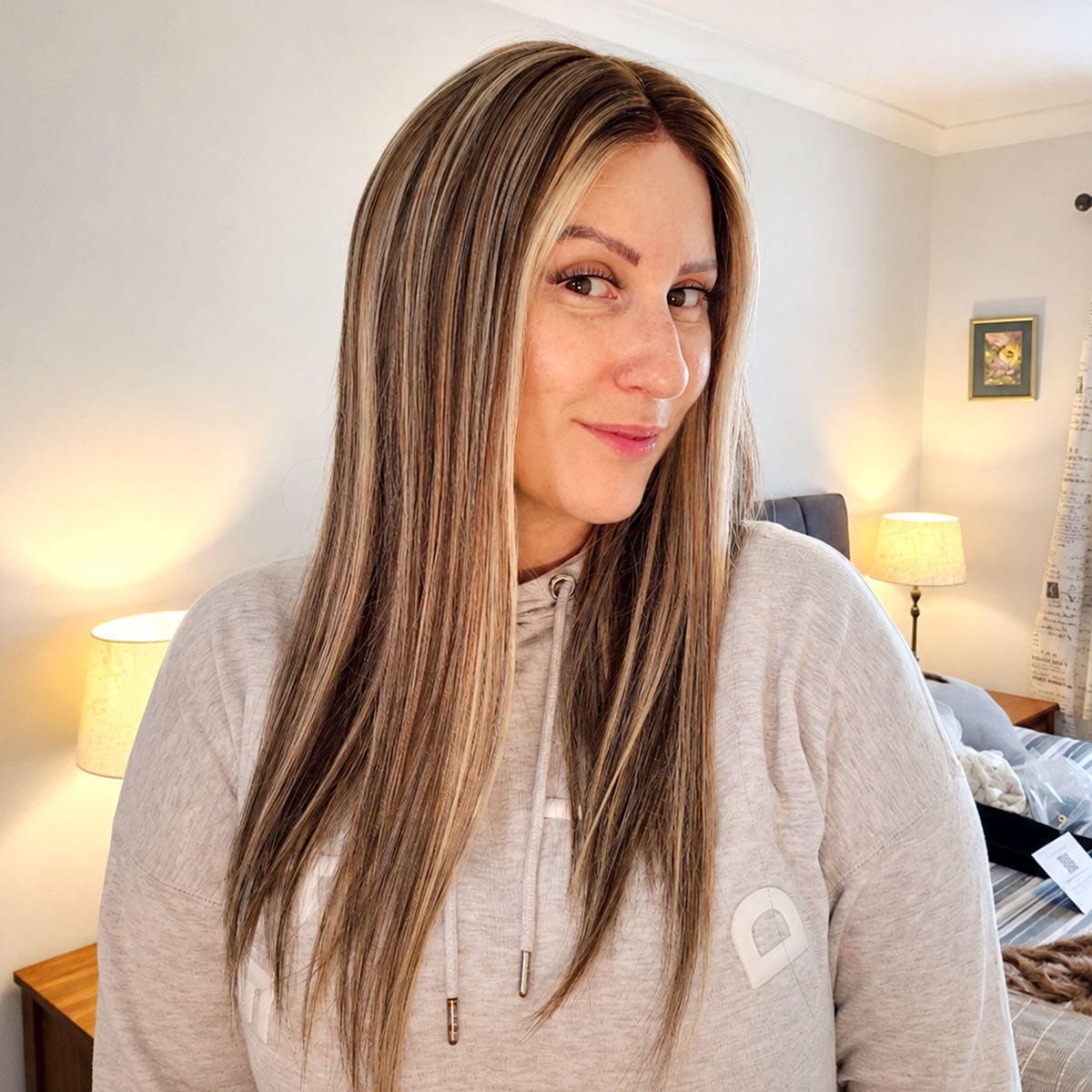 women_human_hair_topper_4_1a1bd928-7565-4985-961f-3c3fdf057d94 TUWG06 Swiss Lace Front Wigs | Rooted and Mixed Blonde Wig