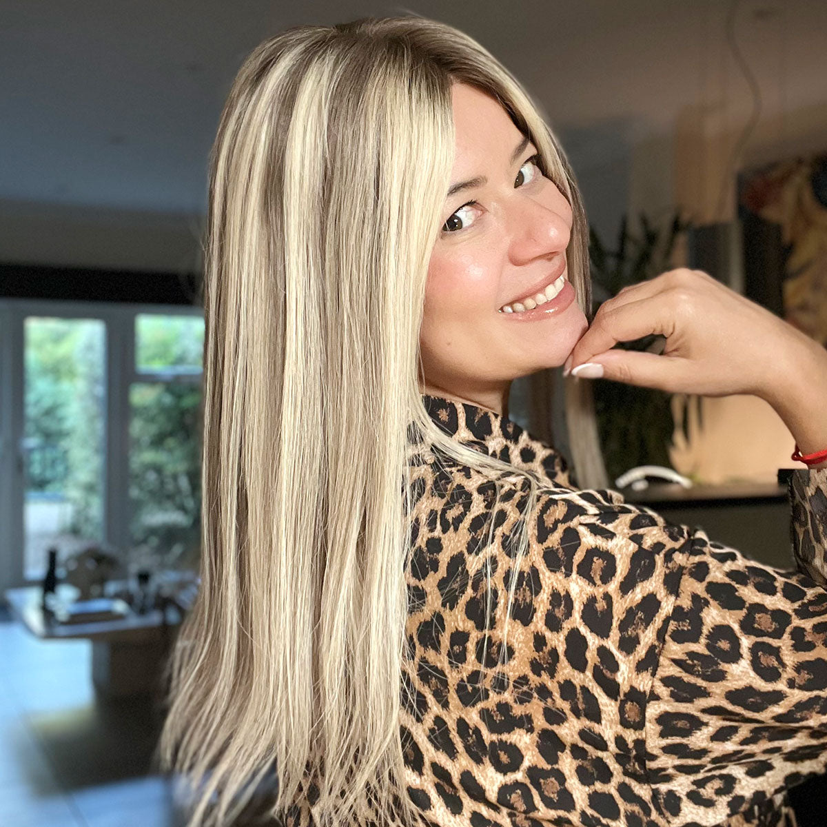 women_human_hair_topper_7eec7a94-b6ad-4da0-a80b-3cd35479a705 TUWG06 Swiss Lace Front Wigs | Rooted and Mixed Blonde Wig